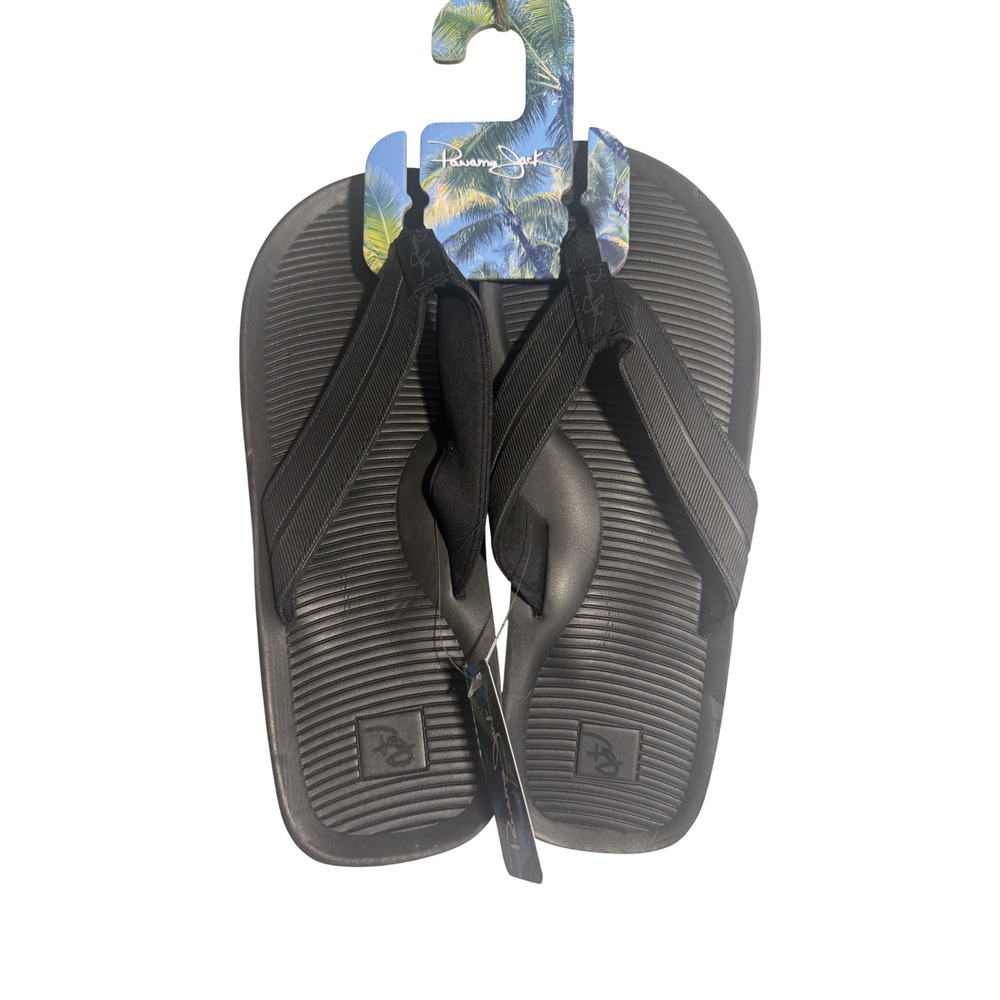 Panama Jack Mens Flip Flop Sandals Black FMS2315 Size 12/13 NEW